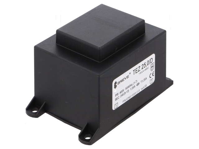 Transformator: ingegoten; 25VA; 400VAC; 24V; 1041,6mA; PCB; IP00 Transformator: ingegoten; 25VA; 400VAC; 24V; 1041,6mA; PCB; IP00